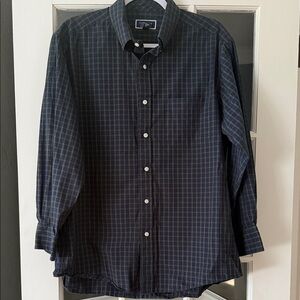 Club Room Navy and Green Checkered Men's Shirt